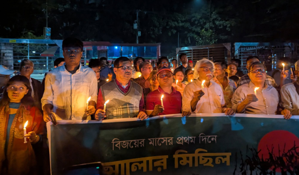 light procession marks the first day of great victory month Light Procession Marks the First Day of Great Victory Month