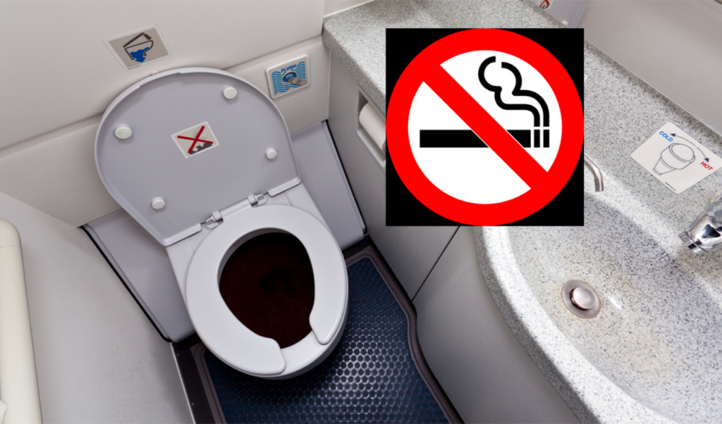 man caught smoking in aircraft toilet Man Caught Smoking in Aircraft Toilet