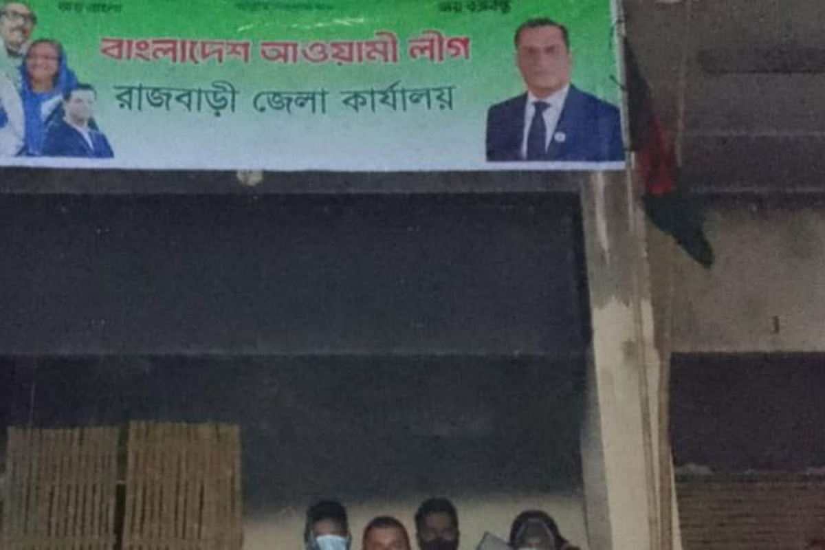 Mujib-Hasina Images Hung in Rajbari Office