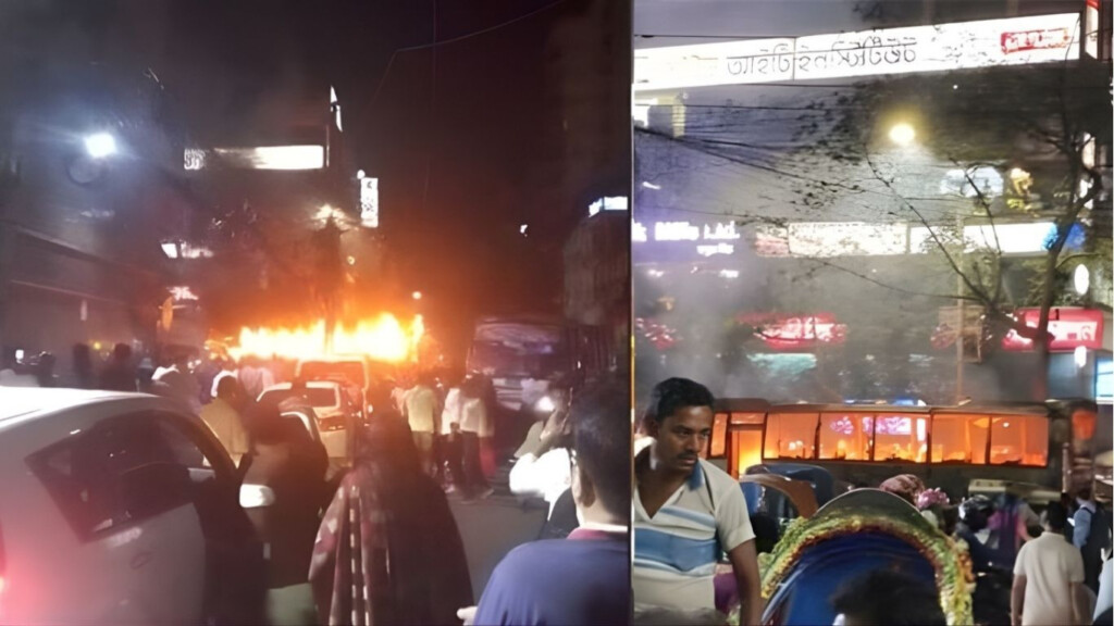 multiple cocktail bomb explosions and bus fires reported across the capital Multiple cocktail bomb explosions and bus fires reported across the capital