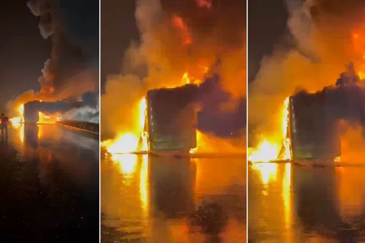 Passenger Bus Reduced to Ashes in Moments, Multiple Casualties Feared in Andhra Pradesh