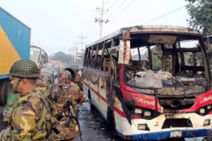 Pedestrian Killed in Comilla, Bus Set Ablaze by Angry Locals
