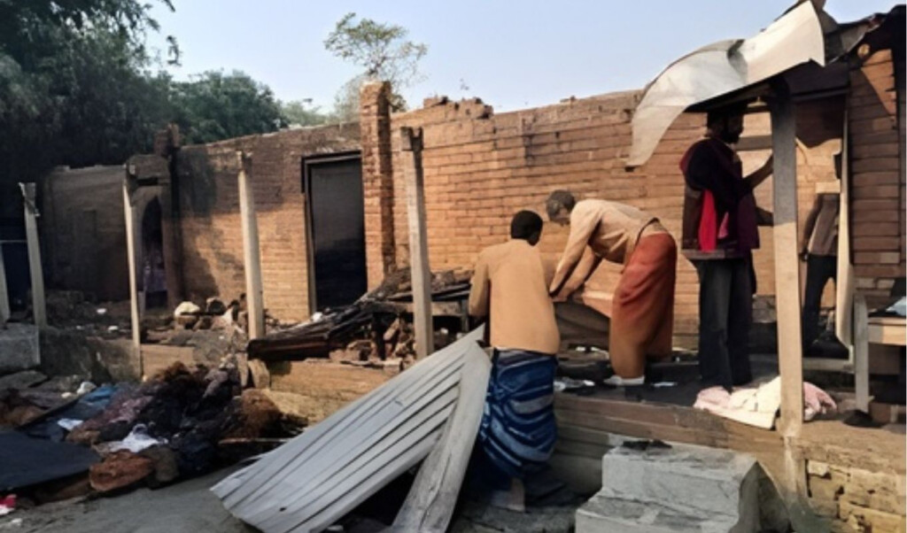 petrol bomb attack sparks blaze in government offices in magura Petrol Bomb Attack Sparks Blaze in Government Offices in Magura