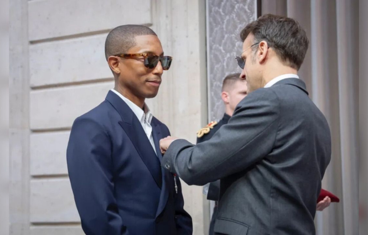 Pharrell Williams Knighted by President Macron in Paris