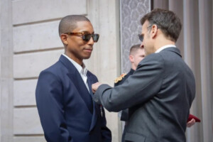 Pharrell Williams Knighted by President Macron in Paris