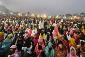 Phultoli ground filled to capacity with crowds for Tarique Rahman