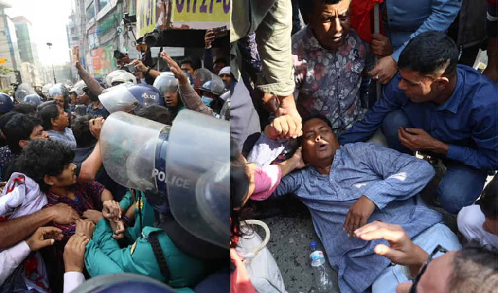 police baton charge injures protesters at left democratic alliance rally Police Baton-Charge Injures Protesters at Left Democratic Alliance Rally