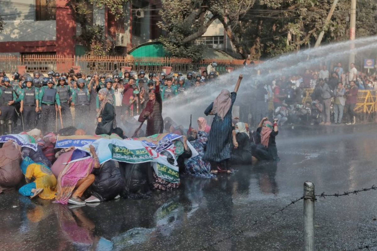 Police Use Water Cannon and Sound Grenades on Private Primary School Teachers