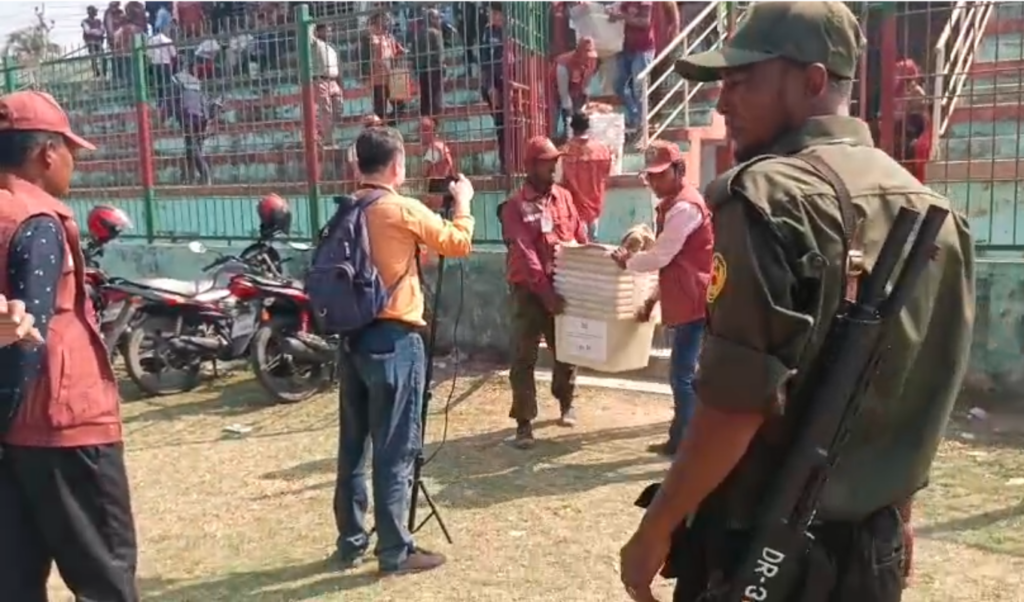 rajbari gears up for election countdown presiding officers rush to polling centres as stadium prepares Rajbari Gears Up for Election Countdown: Presiding Officers Rush to Polling Centres as Stadium Prepares