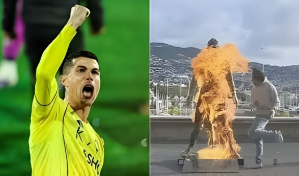ronaldos record in saudi arabia fire at the statue in portugal Ronaldo's record in Saudi Arabia, fire at the statue in Portugal