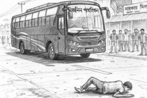 Sirajganj Bus Hits and Kills Pedestrian