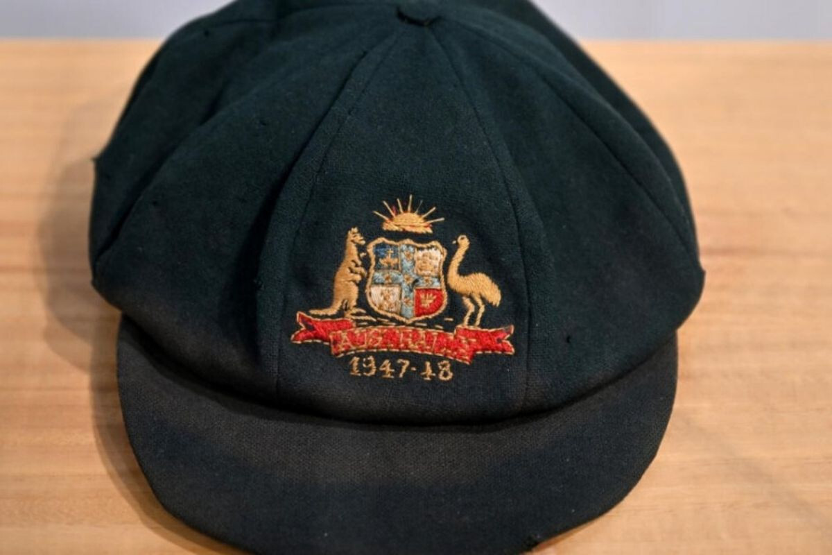 Sold at a record price: Bradman’s baggy green cap