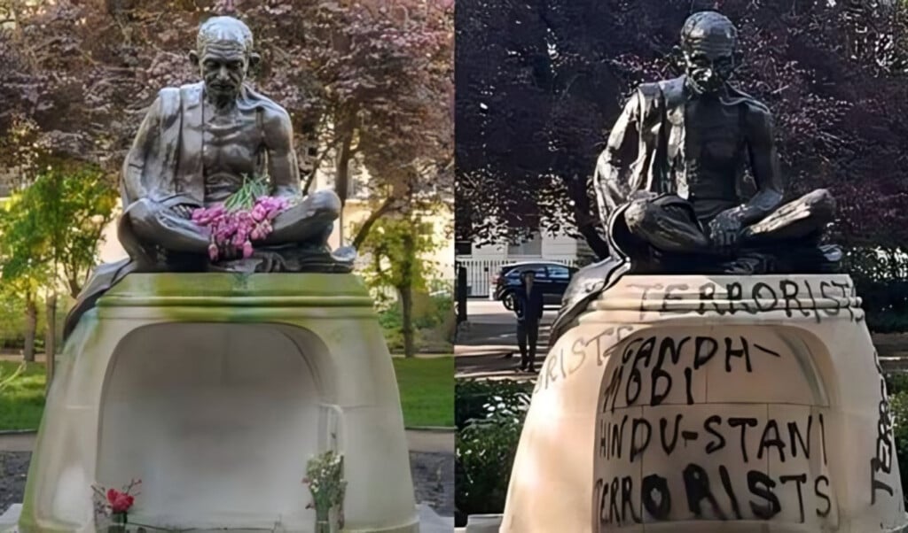 strong condemnation by india over defacement of mahatma gandhi statue in london Strong Condemnation by India over Defacement of Mahatma Gandhi Statue in London