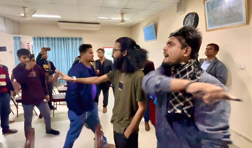 student leader threatens to lock up journalists if live broadcasts continue Student leader threatens to lock up journalists if live broadcasts continue