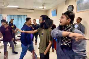 Student leader threatens to lock up journalists if live broadcasts continue