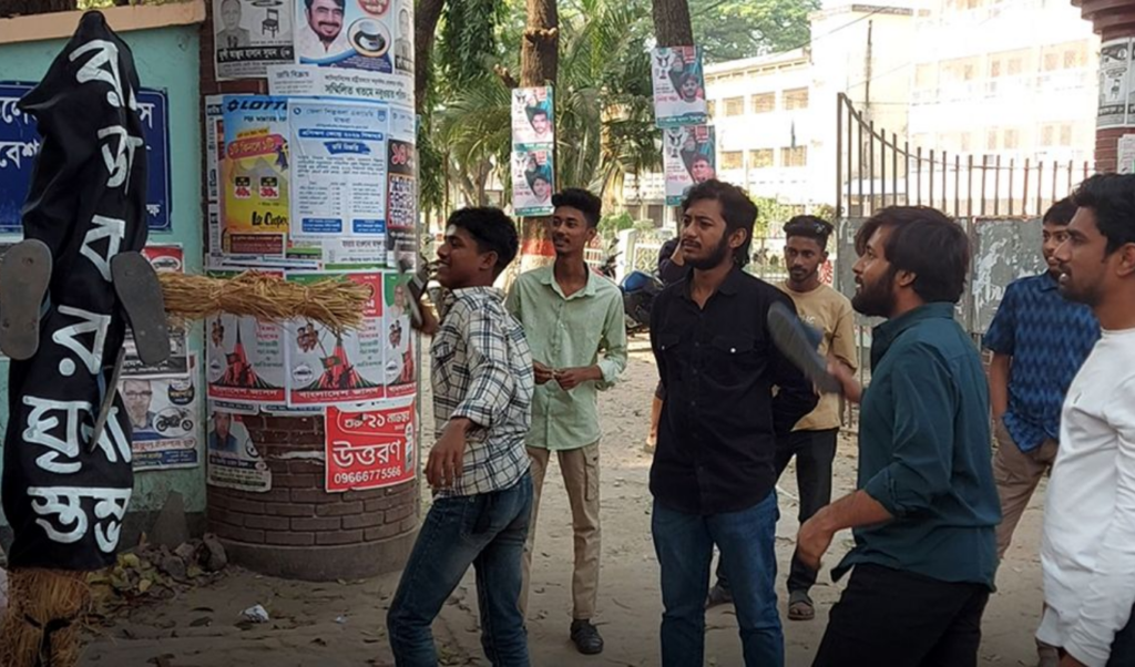 students build symbolic pillar of protest Students Build Symbolic Pillar of Protest