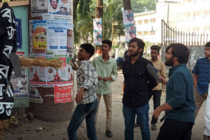 Students Build Symbolic Pillar of Protest
