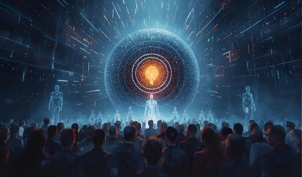 The AI are talking among themselves, following a new religion they have created. 3 the ai are talking among themselves following a new religion they have created The AI are talking among themselves, following a new religion they have created.