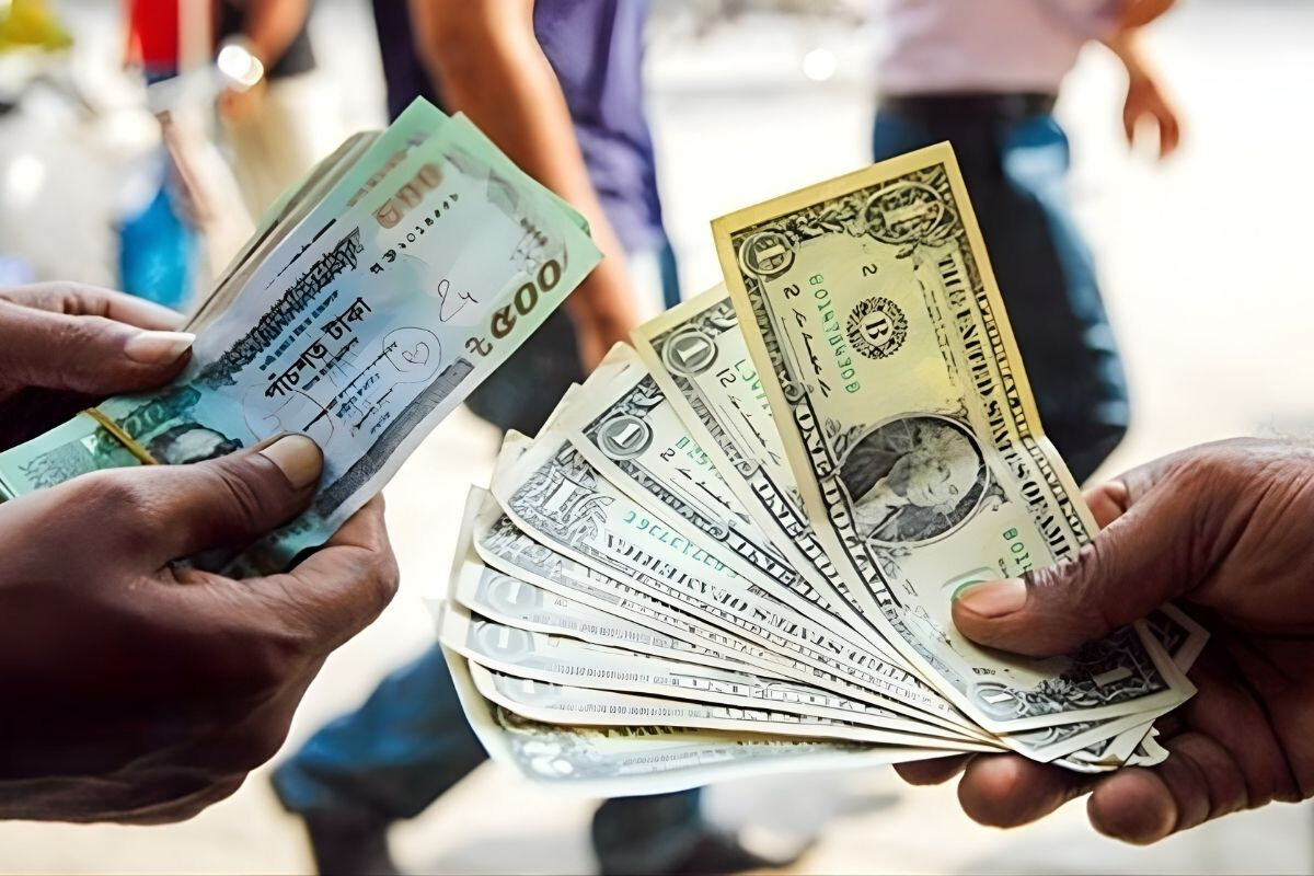 The current exchange rate of foreign currencies in Bangladeshi Taka