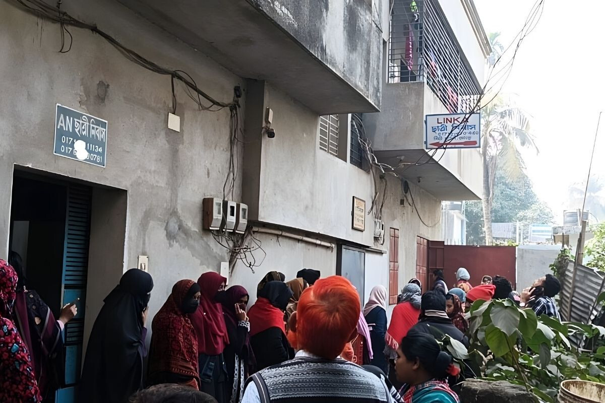 The hanging body of a college student recovered from a women’s hostel