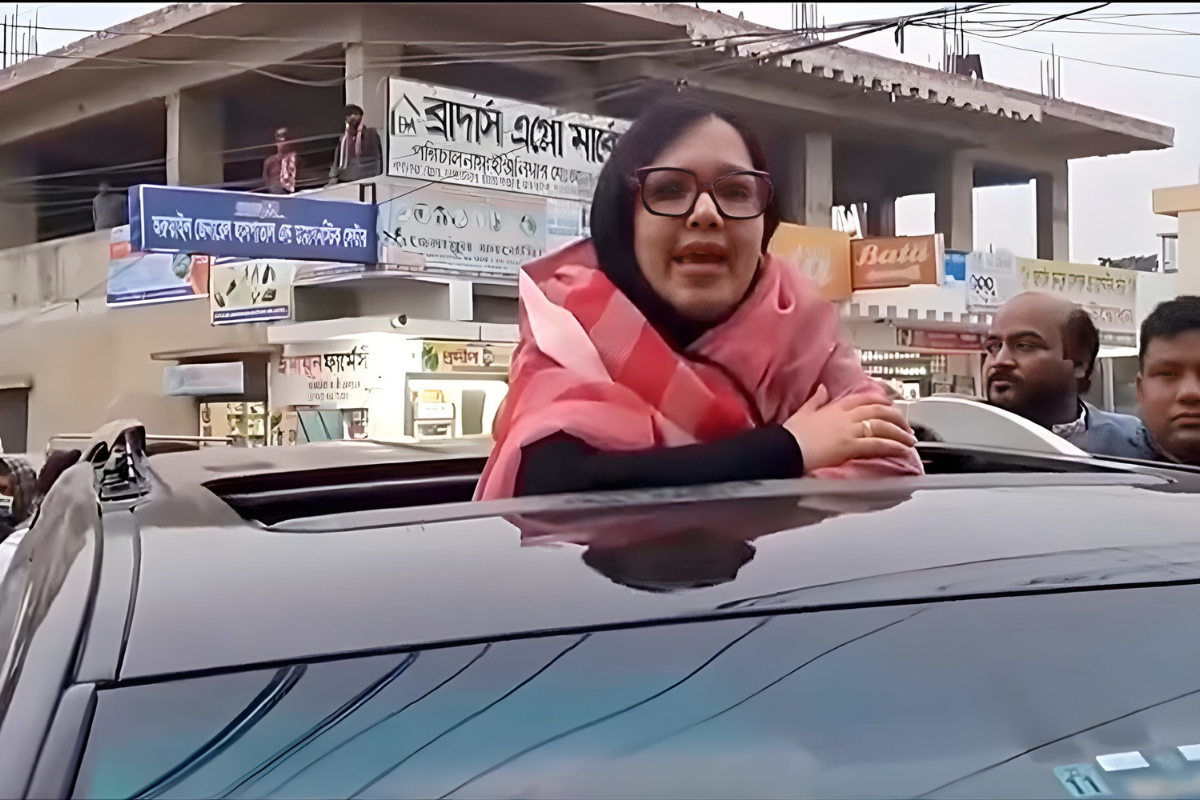 “The opposition has destroyed my stage; I am delivering my speech standing in the car.”