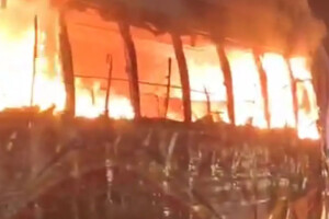 Three Buses Catch Fire in Dhaka at Midnight