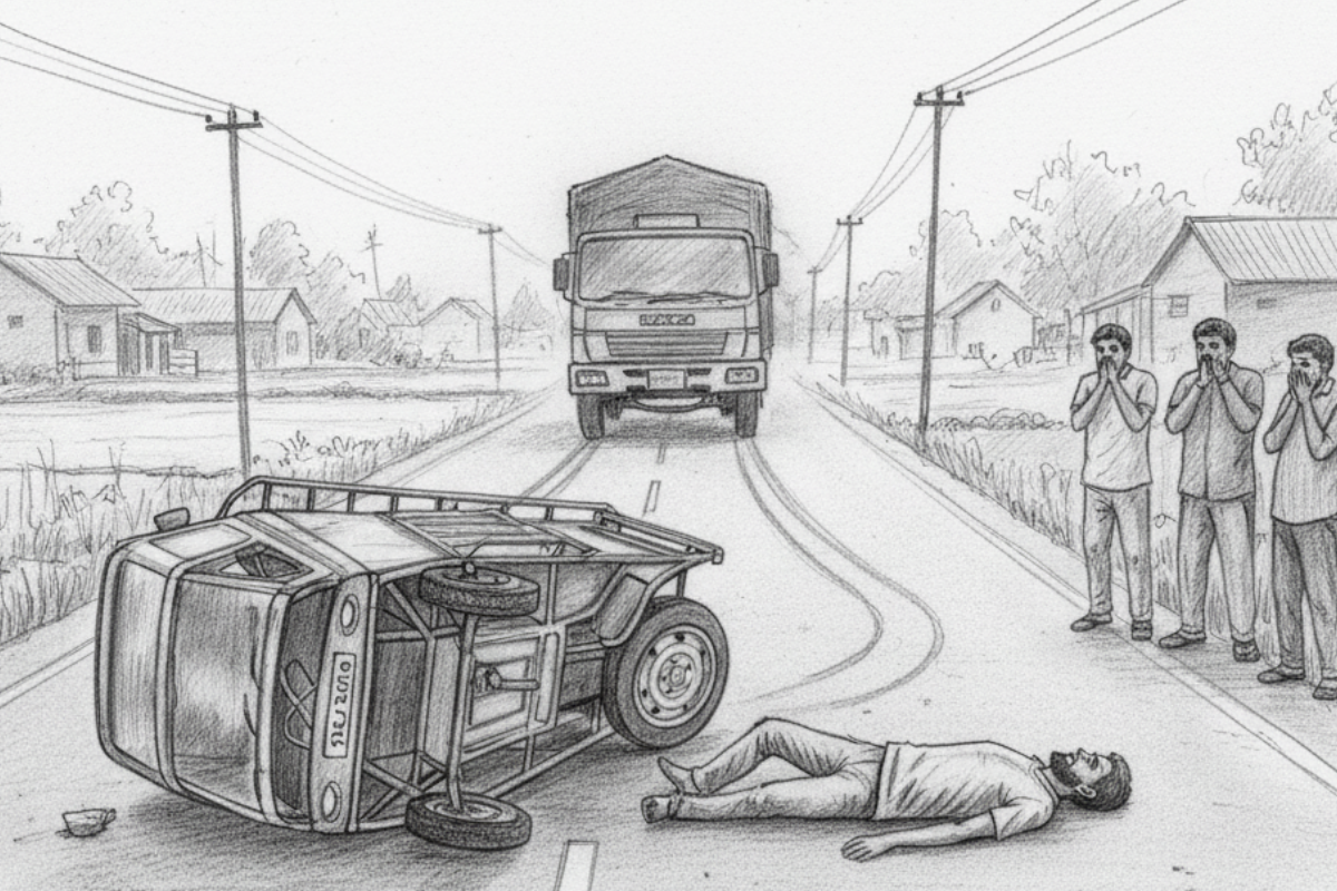 Truck Crushes Van Passenger to Death