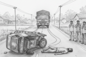 Truck Crushes Van Passenger to Death