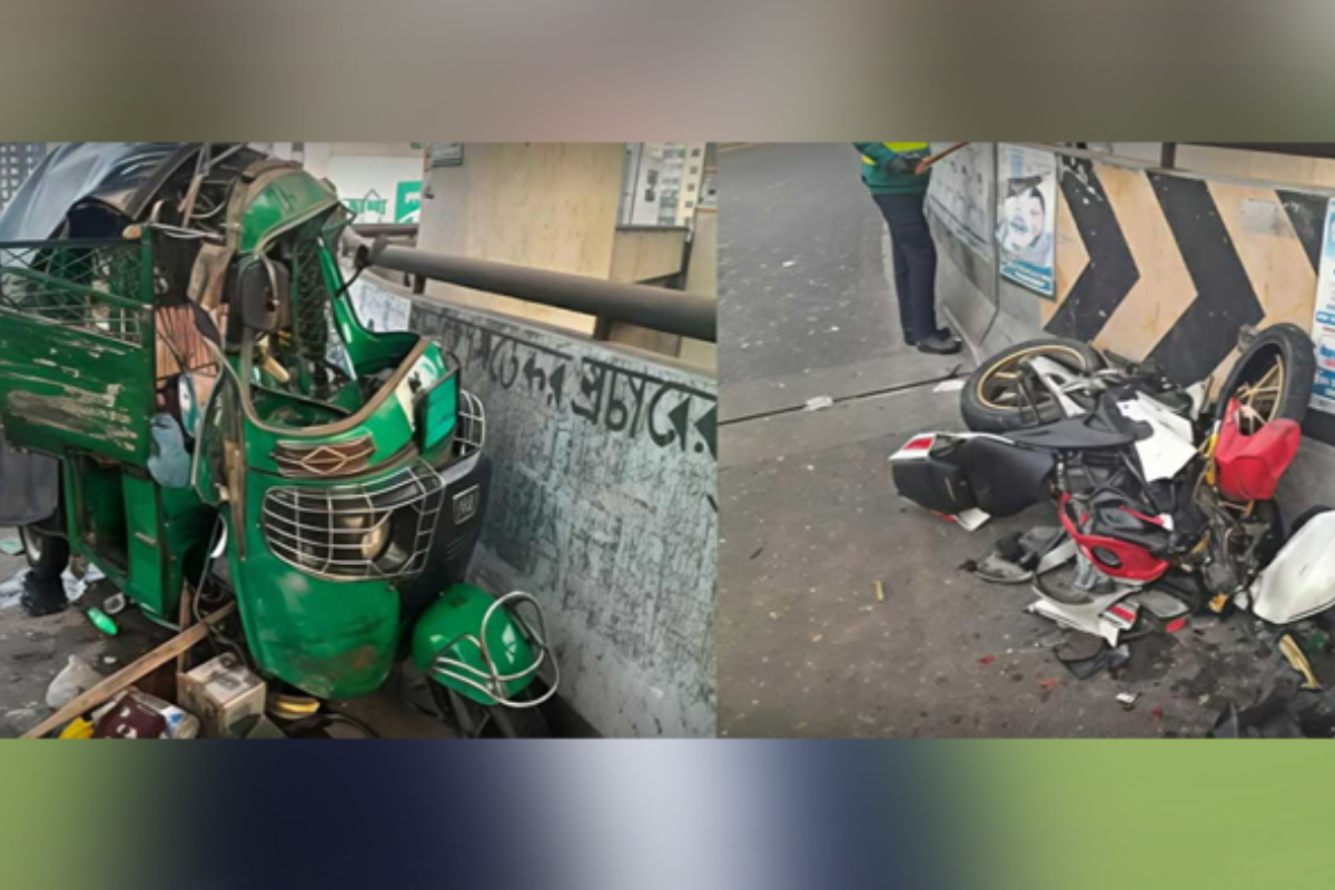 Two Killed in CNG-Motorcycle Collision at Mouchak Flyover, Including University Student