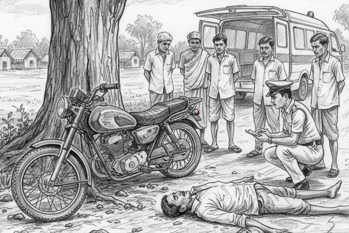 Young Man Dies After Motorcycle Crashes Into Tree in Rangpur
