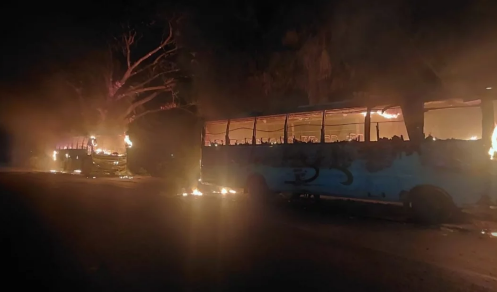 Chattogram Highway Crash Sparks Double Bus Arson Chattogram Highway Crash Sparks Double Bus Arson