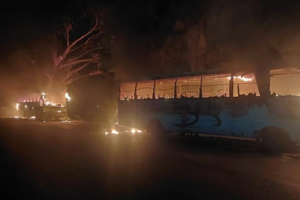 Chattogram Highway Crash Sparks Double Bus Arson