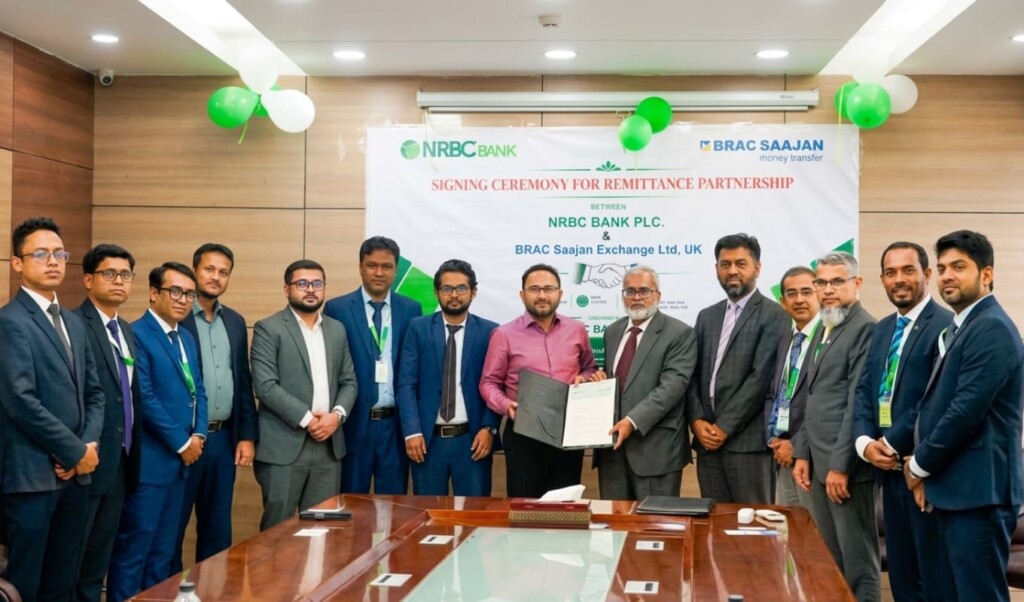NRBC Bank Signs UK Remittance Deal with BRAC Saajan Exchange Ltd