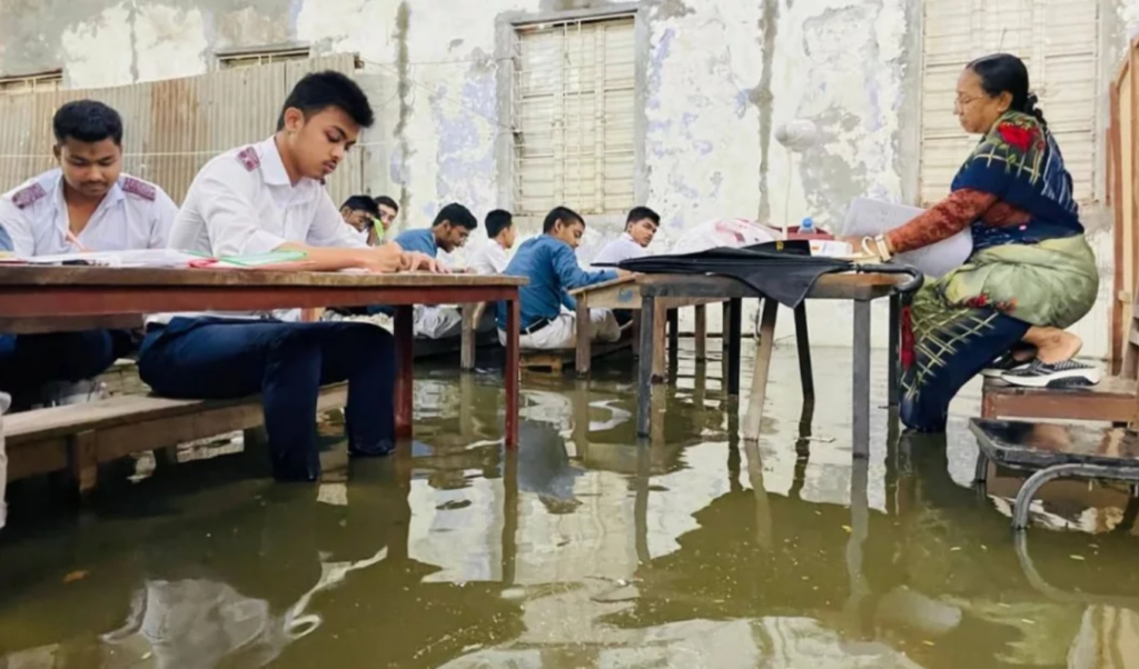 Severe Waterlogging in Cumilla Disrupts SSC Examinations Following Torrential Rain Severe Waterlogging in Cumilla Disrupts SSC Examinations Following Torrential Rain