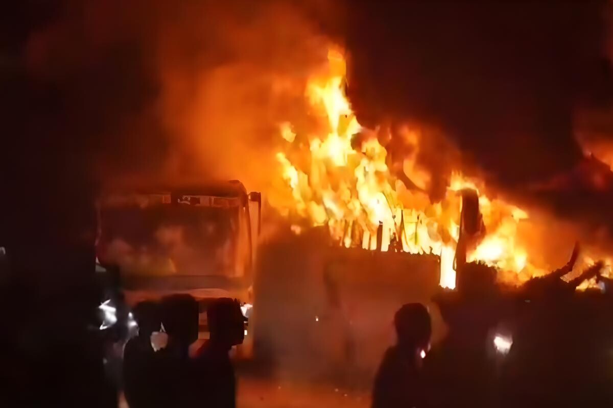 Two Buses Torched After Fatal Crash