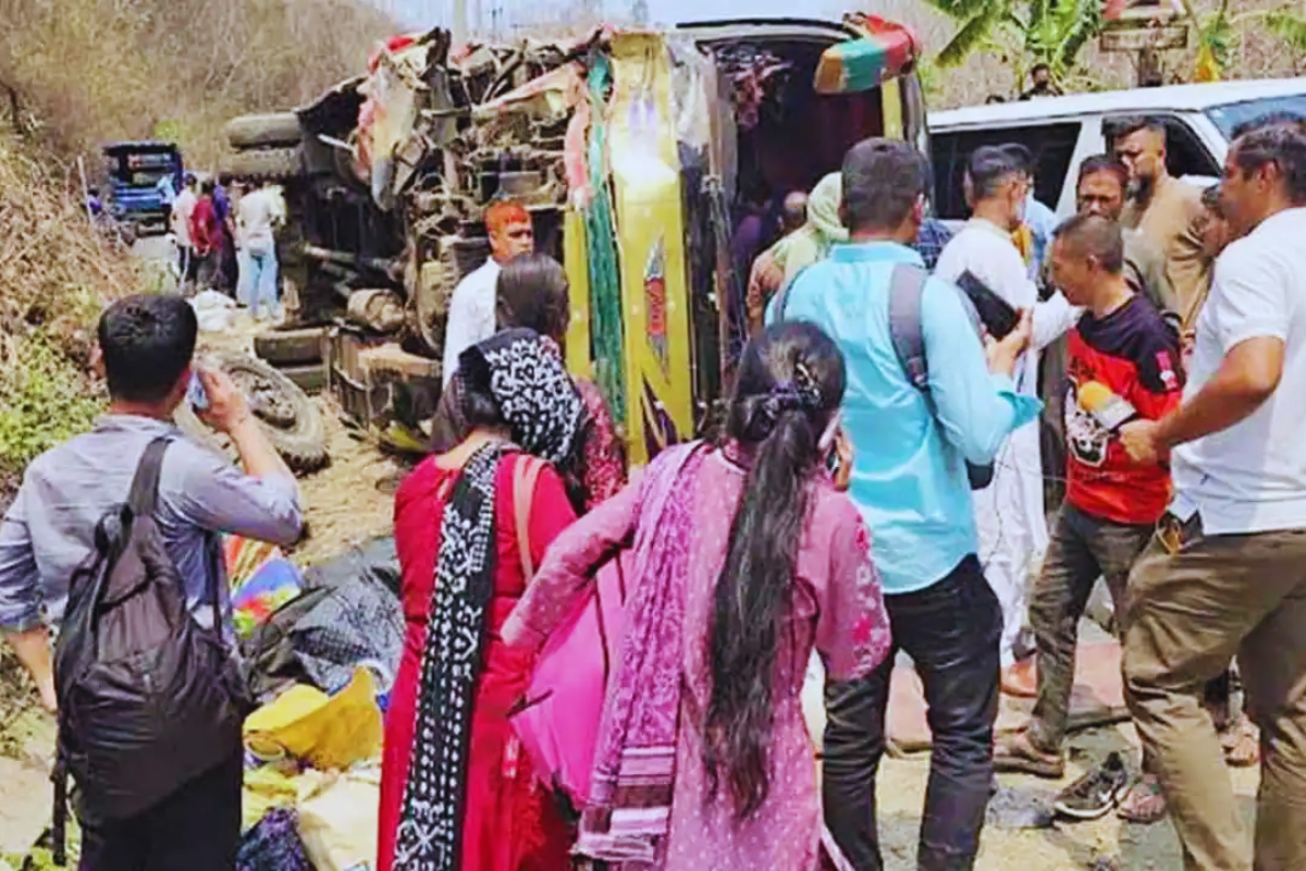 Bus Overturns in Rangamati Crash