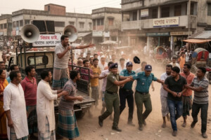 Suspect Snatched After Police Beaten Following Loudspeaker Announcement