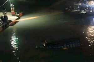 Truck Plunges into Karnaphuli River