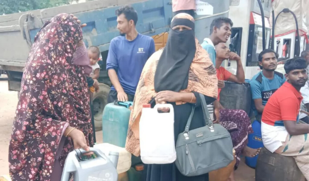 women queue to support family fuel needs Women Queue to Support Family Fuel Needs