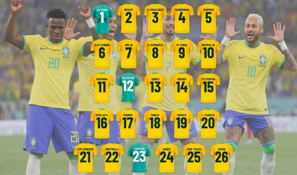 Brazilian Football Confederation Reveals Official World Cup Squad Numbers Brazilian Football Confederation Reveals Official World Cup Squad Numbers