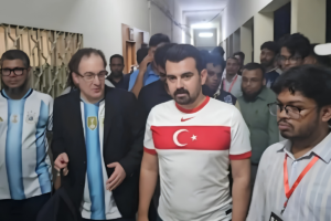 Argentine Ambassador Joins Dhaka University Fans to Watch World Cup