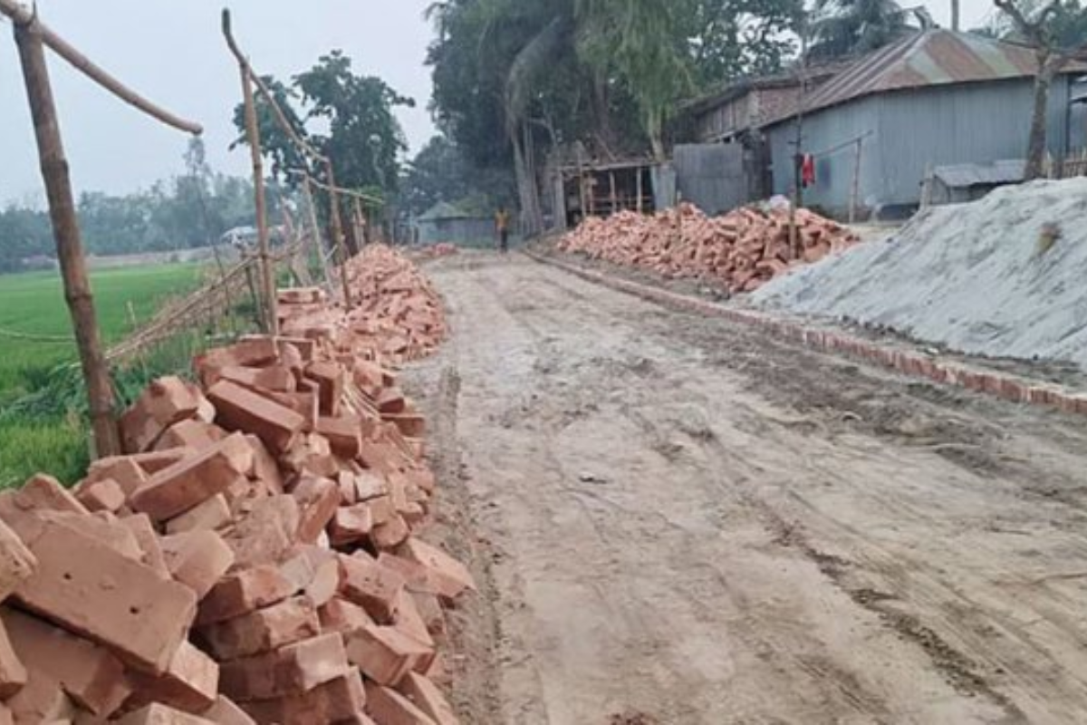 Bricks Removed From Road After Prime Minister Visit