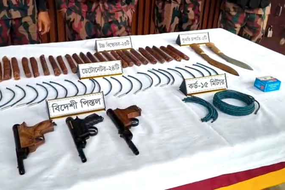 Explosives and Foreign Pistols Seized at Border
