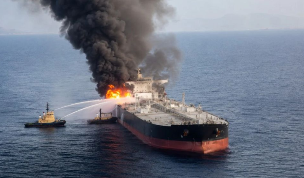 Tanker Ship Attacked On Coast Of Oman Tanker Ship Attacked On Coast Of Oman