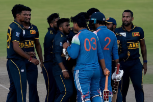 Vaibhav Suryavanshi Shoves Sri Lankan Cricketer in Dambulla