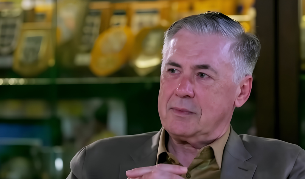 television programme Domingao Brazil Manager Carlo Ancelotti Moved to Tears by Message