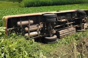 12 Injured as Passenger Bus Overturns into Ditch in Brahmanbaria