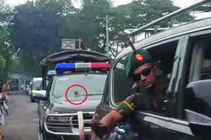 Brick Fragment Hits Prime Ministerial Motorcade