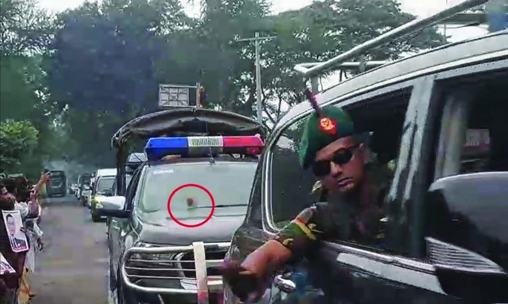 Brick Fragment Hits Prime Ministerial Motorcade