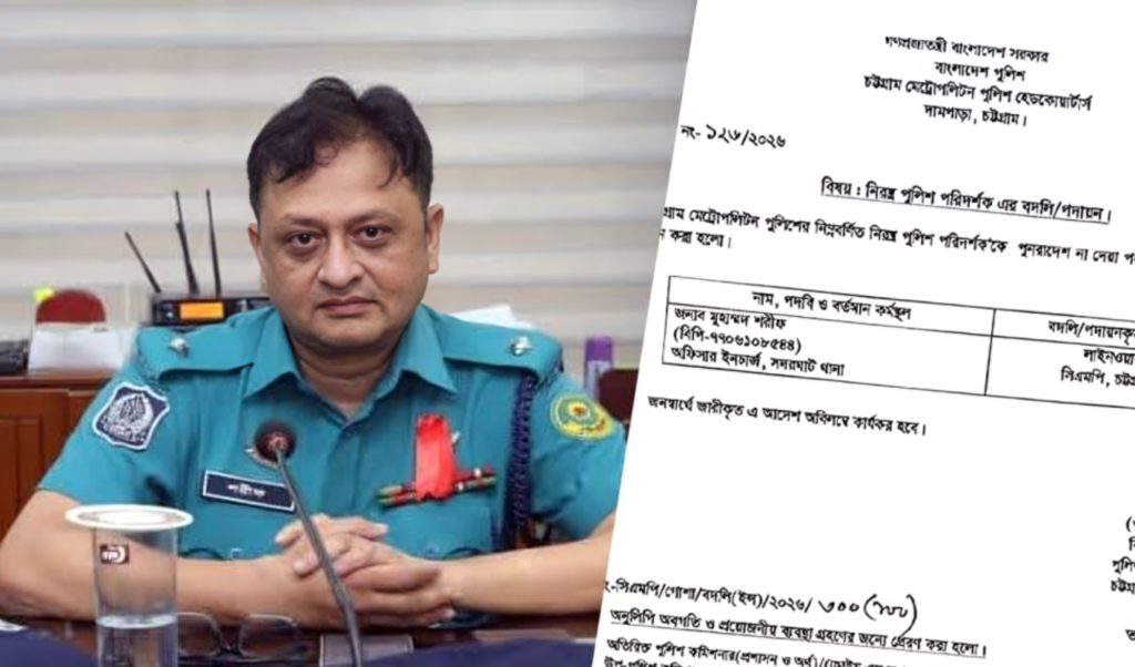 Chittagong Police Chief Removes Officer After Just Seventeen Days Chittagong Police Chief Removes Officer After Just Seventeen Days